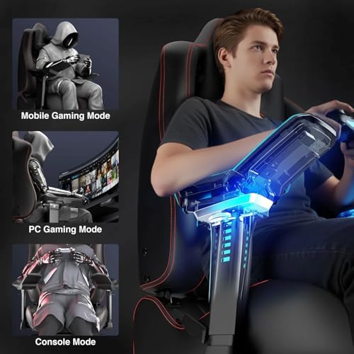 Blisswood Premium Gaming Chair for Adults – Ergonomic Reclining Gamer Chair with 5D Armrests, Cool Gel Memory Foam Seat, Frog Mechanism, Extended Backrest, Heavy Duty Metal Base (Black) - Image 6