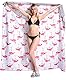 Genovega Mikrofaser Strandtuch Flamingo Partner Familie Groß 183 x 183 cm - XXL Sandabweisendes Schnelltrocknend Strandtücher Dünn Leicht, Weiss Handtuch Strand, Erwachsene Beach Towel Männer Damen