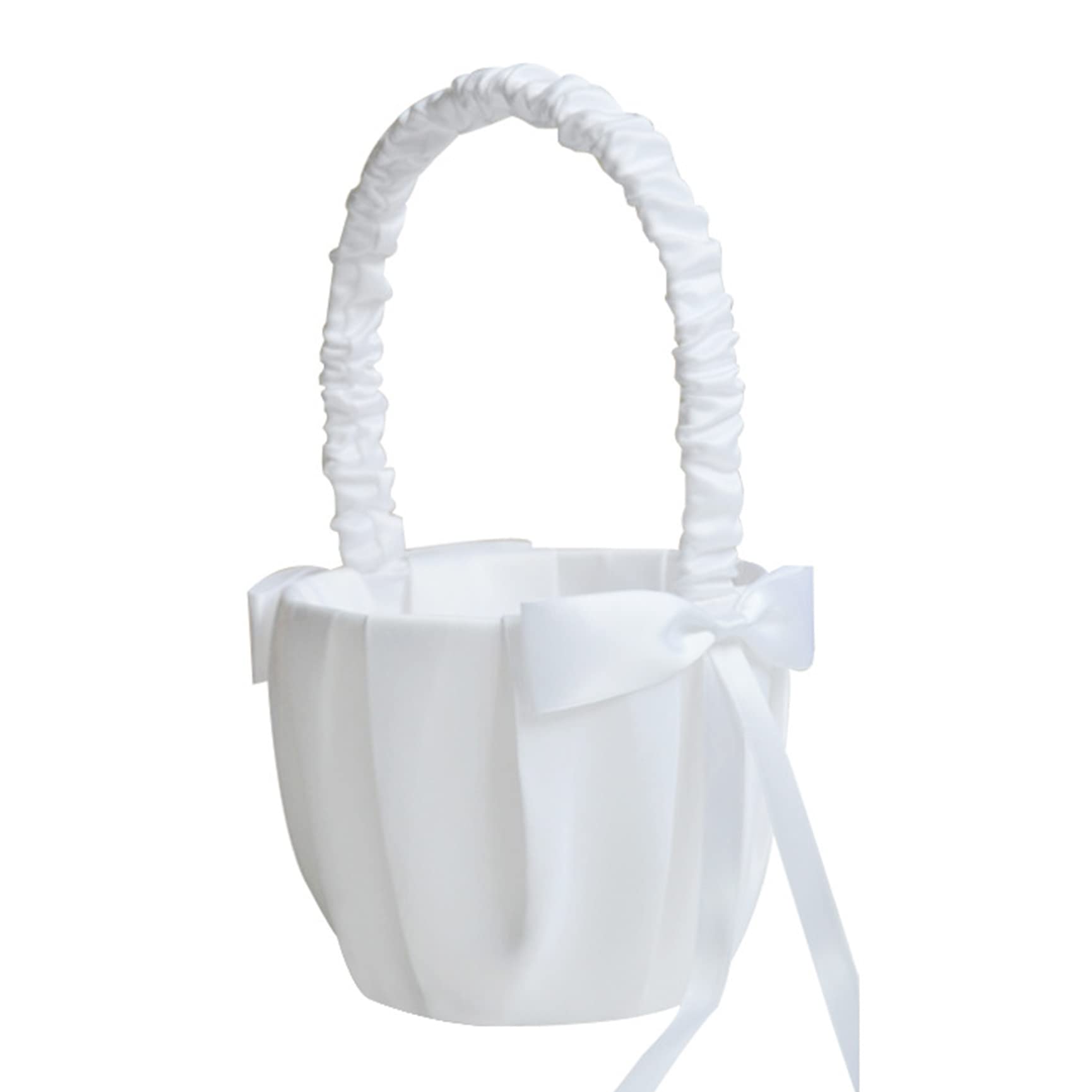 Weiß Blumenkorb Blumenmädchen Streukorb，Streukörbchen Hochzeit mit Schleife， Körbchen Blumenkinder Klumenmädchen Korb für Hochzeit Küche, Haushalt & Wohnen