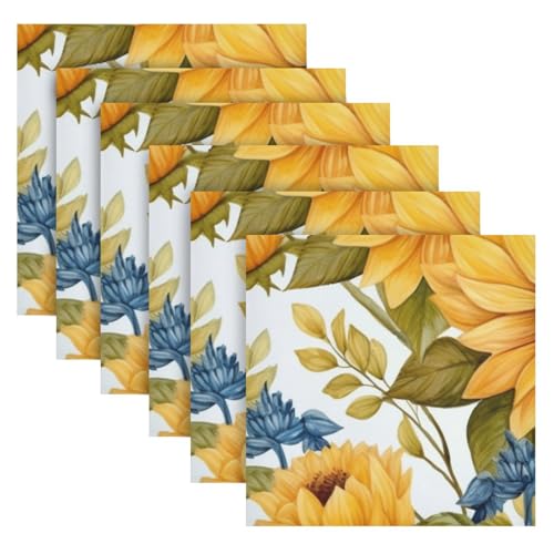 Servilletas de Tela Amarillo Girasol 20 x 20 pulg. Set x6 miniatura 6