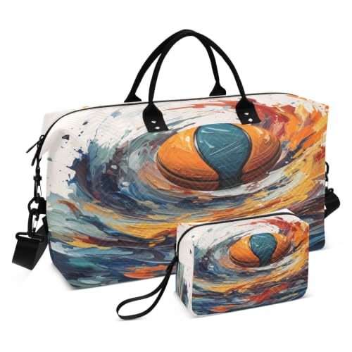 Sac de voyage pour filles hommes aquarelle basket-ball avec kit toilette