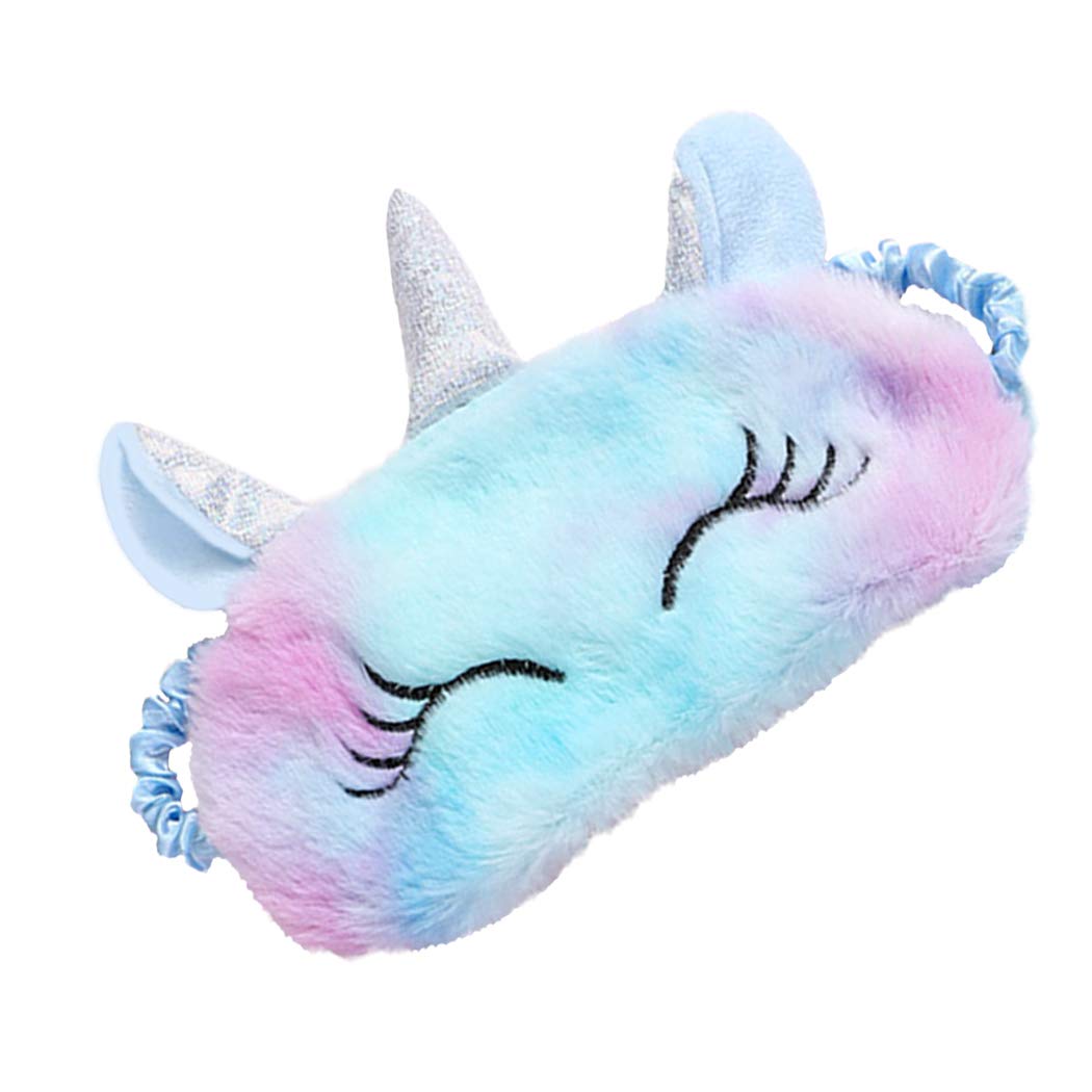 Máscara de Dormir Mujeres Unicornio Máscara de Ojos de Felpa Sombra de Dibujos Animados Sombra de Ojos para Niños Adultos Felpa