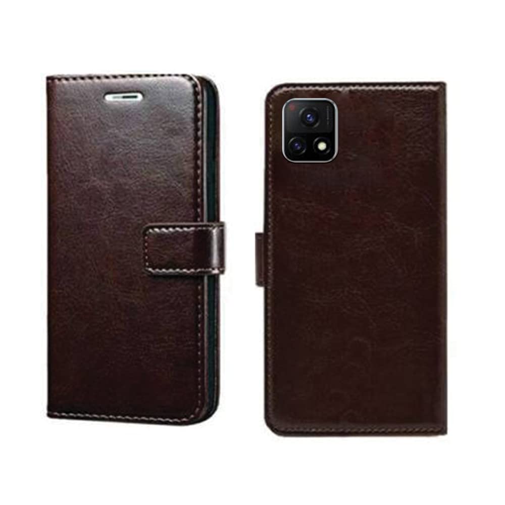 Pinaaki Enterprises Vivo Y72 5G Flip Case | Premium Leather Finish Flip Cover | with Card Pockets | Wallet Stand |Complete Protection Flip Cover for Vivo Y72 5G - Coffee (B09RVZ6589) Amazon Price History, Amazon Price Tracker