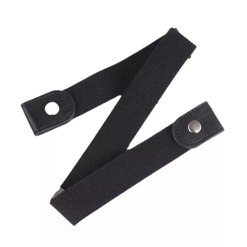 2 pack No Buckle Invisible Elastic Belt for Men & Women – Adjustable Waistband for Jeans and Casual Pants BLACK