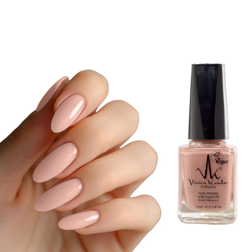 Vivien Kondor Argan Care Nagellack – Vegan, 7-free, Mit Arganöl – Rose Gold Glitter