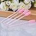 G2PLUS 100PCS Eyelash Mascara Brushes, Disposable Lash Spoolies, Crystal Mascara Wands Makeup Kits for Eyelash Extensions and Eyebrow (Pink)