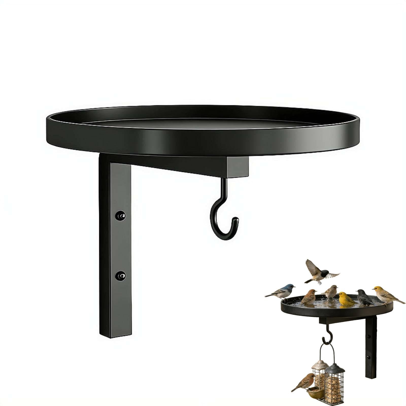2-in-1 Wall Mounted Metal Bird Bath & Feeder Tray