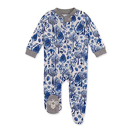 Image of Burt's Bees Baby unisex-baby Sleep & Play, Organic One-piece Romper-jumpsuit Pj, Zip Front Footed Pajama
