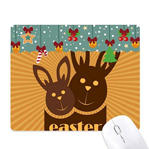 Alfombrilla de ratón de conejo de Pascua marrón para decorar tu escritorio de oficina
