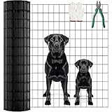 SHEN M (48 in x 99 ft) Garden PVC Welded Wire Fence, Mesh Size 2 in x 3 in, 16-Gauge Welded Wire Fence, Poultry Protective Animal Fence, Includes Gloves and Pliers