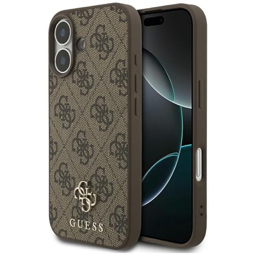 CG MOBILE Guess 4G Petit logo classique compatible avec MagSafe Coque pour iPhone 17 (marron)