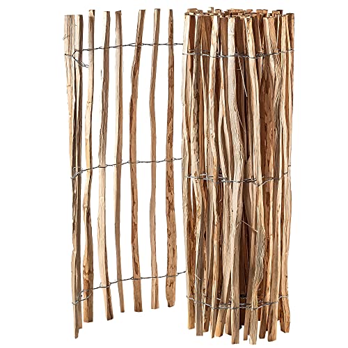 KADAX Valla de avellano, Valla de Madera de Avellana, Valla de jardín en Diferentes tamaños, apilamiento Resistente a la Intemperie, Producto Natural ((4-6 cm) 120 x 500 cm)