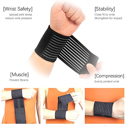 Universal Calf Compression Sleeves - 4 Packs - Adjustable Compression Belt for Knee Brace, Ankle Brace, Wrist Brace, Elbow Brace and Calf Sleeve, Black & Skin Color Elastic Bandages - Image 5