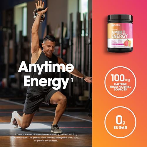 Image of Optimum Nutrition Amino Energy - Pre Workout with Green Tea, BCAA, Amino Acids, Keto Friendly, Green Coffee Extract, Energy Powder - Tropical Sunrise, 20.6 Ounce, 65 Servings (Packaging May Vary)