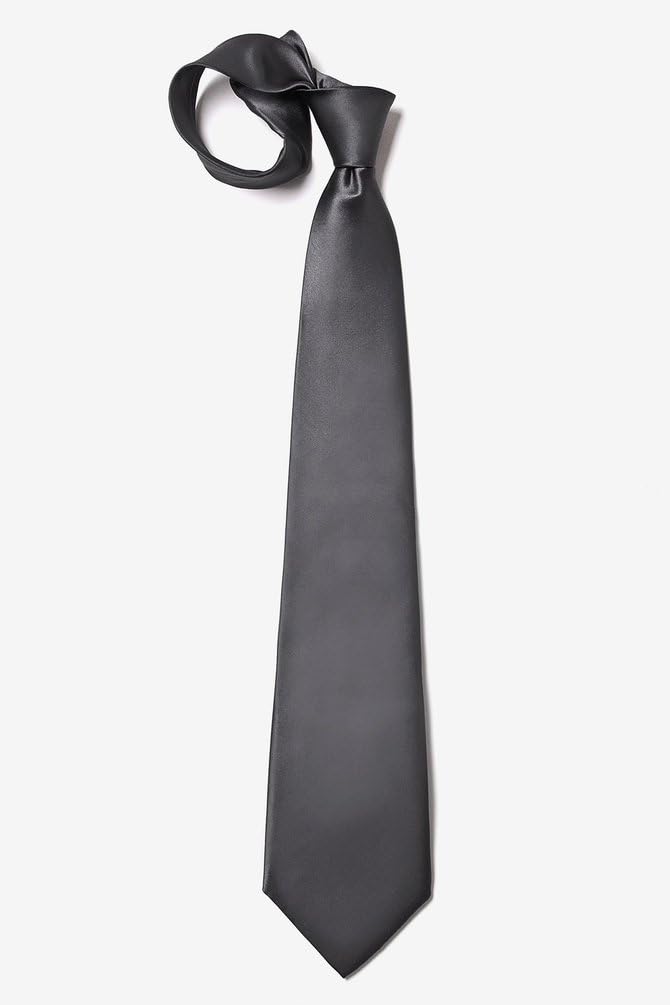 Charcoal Silk Extra Long Tie | Charcoal Extra Long Necktie