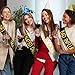 MAGICSHOP4U 12 Pack Birthday Sash for Women - Birthday Squad Sash Set, Funny Gifts Sashes for Women's Bday Party Supplies, Bday Sashes ( Black + White + Gold Glitter Letters )