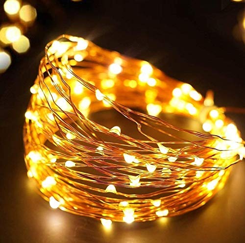 Tu Casa DW-400 - LED Copper Wire String Light with Adapter 10 Mtrs - Yellow