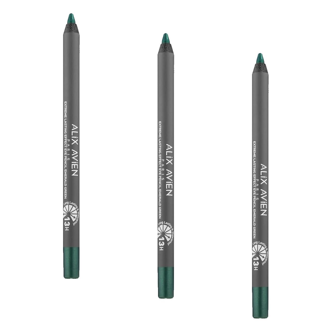 ALIX AVIEN Uzun Süre Kalıcı Suya Dayanıklı Akma, Dağılma Yapmayan Yeşil Göz Kalemi - Extreme Emerald Green (3 paketi)