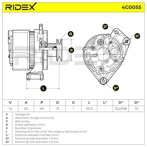 RIDEX Alternatore VW,AUDI,SEAT 4G0055 034903015G,068903031K,076903023I 025903023B,026903015,026903015A,026903015D,026903015DX,026903015E,026903015EX - 8