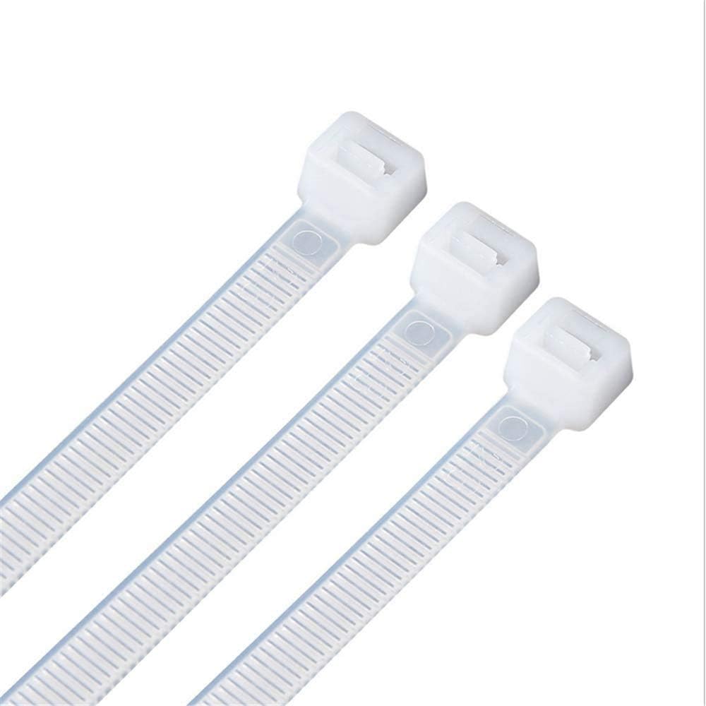 KafTon Cable Ties 300mm x 4.8mm Natural / White Nylon Plastic Zip Tie Wraps - Pack of 1000