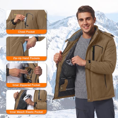 Image of Mens Winter Coats Puffer Waterproof Ski Insulated Jacket