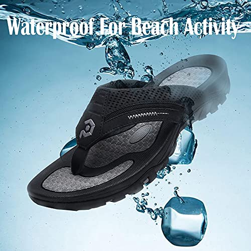 Pulltop Flip Flops For Men, Mens Thong Sandals Waterproof Shower Sandals Summer Outdoor Slippers Non Slip Beach Sandals For Men #TOP5