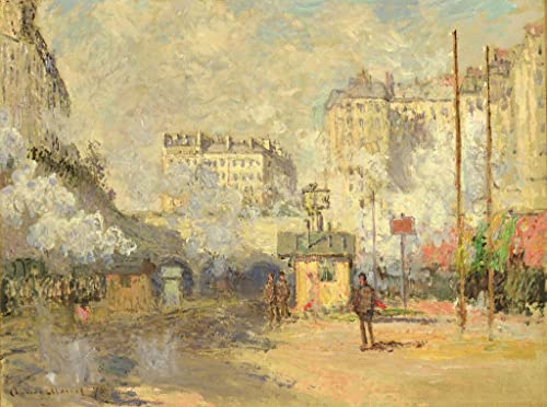 Tableau Monet Gare Saint Lazare pour Grand Mur Vide - Toile Déco 60x90cm