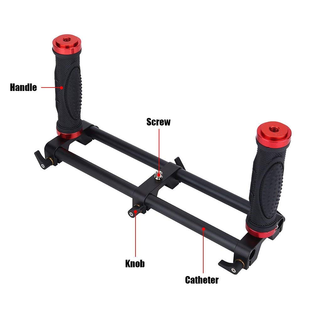 Vbestlife Camera Dual Grip Extender Handle Gimbal Stabilizer Rig Accesorio para Feiyu