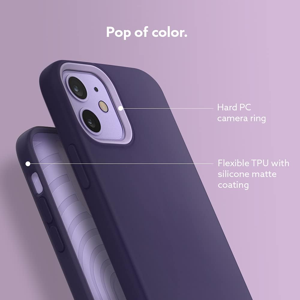 Caseology Nano Pop Silicone Case Compatible with iPhone 12 Pro Case Compatible with iPhone 12 Case (2021) - Grape Purple