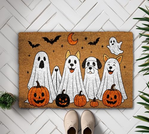 Spooktacular Welcome Mat by Ghost Gogs – Fun Halloween Doormat, Perfect for Dog Lovers, Cute Fall Decor with Pumpkins, Non-Slip & Easy to Clean for Autumn Porches - Image 7