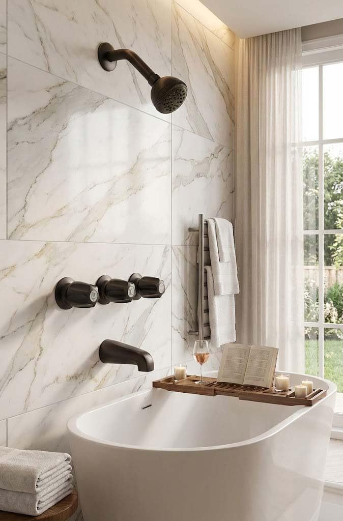 Trim Kit for 3-handle Shower Valve, Fit Price Pfister Compression Stem Shower, Matte Black Finish -By Plumb USA