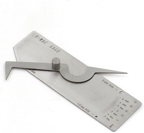 Soldadura V-Wac Gage METRIC MÉTRIC Biting Edge Undercut Inspección de soldadura Herramienta de medida de calibre