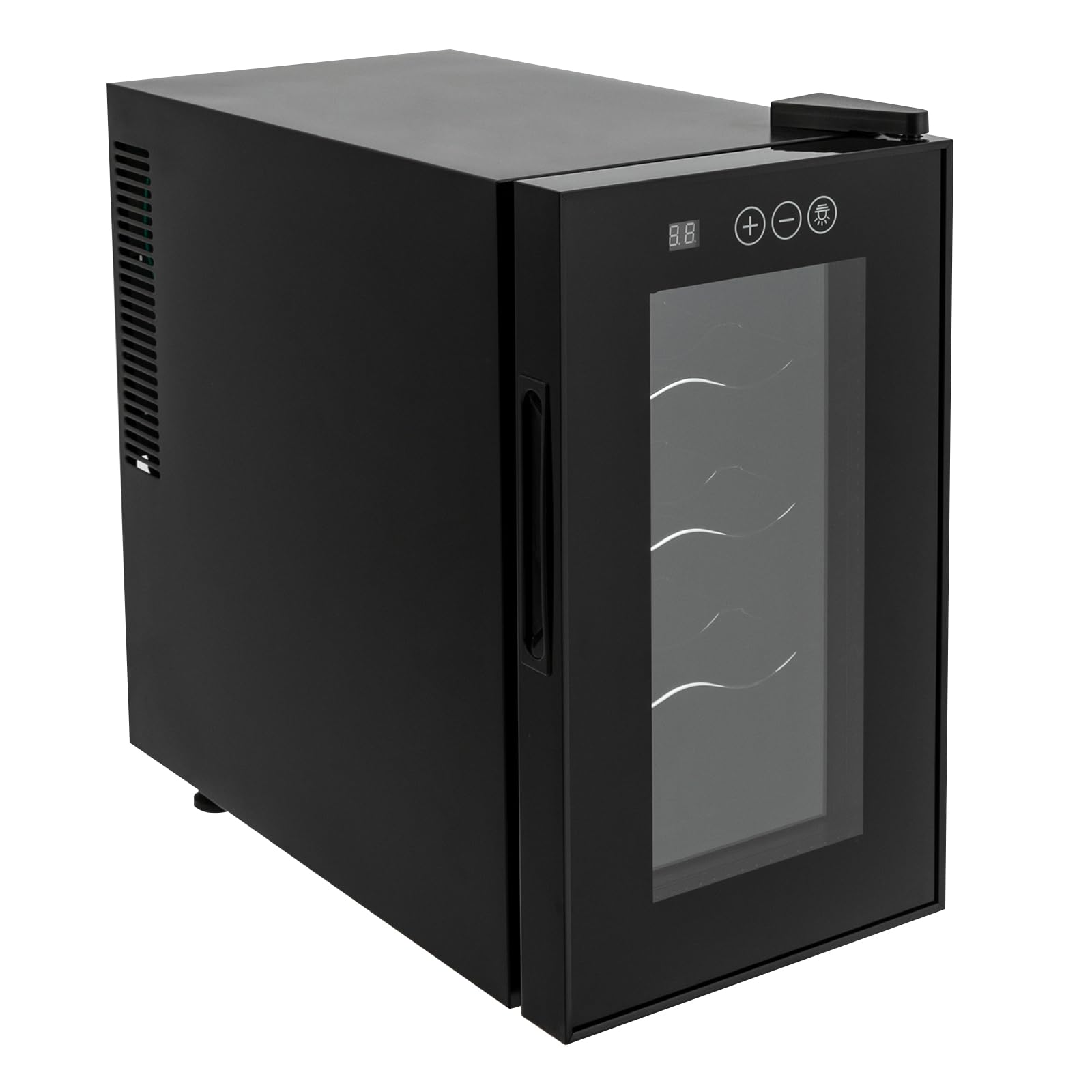 Hilberiazel 8-Bottle Private Reserve Wine Cellar, 23L Wine Cooler Cabinet Beverage Refrigerator, Freestanding Wine Cellar, for Small Kitchen, Apartment, Condo, RV, Black