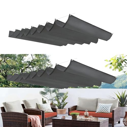 Voile d'ombrage rétractable anti-UV et imperméable avec œillets vague - 2