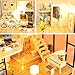 Spilay DIY Miniature Dollhouse Wooden Furniture Kit,Handmade Mini Plus Duplex Apartment Home Model,1:24 Scale 3D Puzzle Creative Doll House for Children Gift (Happiness Code with dust cover music box)