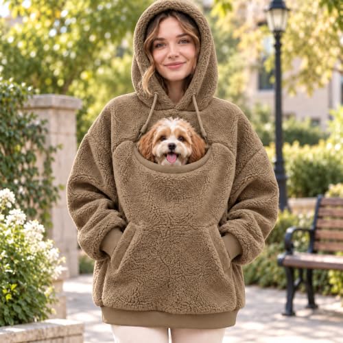 Cat Pouch Hoodie for Women Cat Dog Carrier Hoodie with Pet Pouch Sweatshirt - image 2