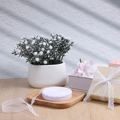 30 Yards Lace Ribbon Roll, White Lace Trim for Sewing, Laces Ribbon for Gift Wrapping Dress Decoration Wedding Sewing Crafts