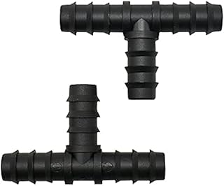 Jvareaty 60Pcs Drip Irrigation Barbed Tee Fittings 16mm Hose Tee Water Splitter 1/2Inch Garden Hose 3-Way Connector Garden Irrigation Connector Barbed Drip Fittings