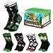 Produktbild Minecraft Socken Kinder, Creeper Kinder Socken Set, Socken für Jungen (Schwarz/Mehrfarbig, 31-36)