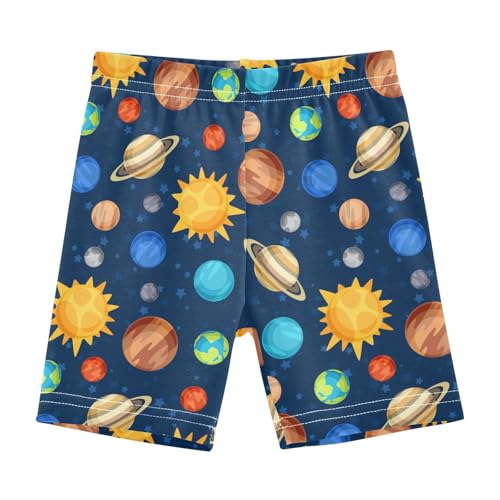 JHKKU Girls Cosmic Planets Solar System Shorts Cotton Cartwheel Bike Kids Biker Under Dress Dance Short Girl Clothes 6T