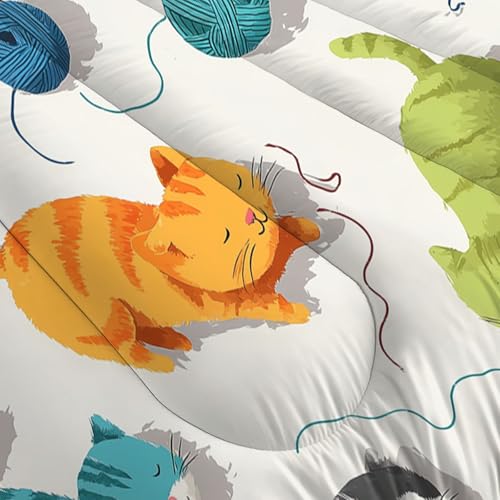 Parure de lit 4.5 tog douceur laine pour chat couette réversible jaune 200x200 - 6