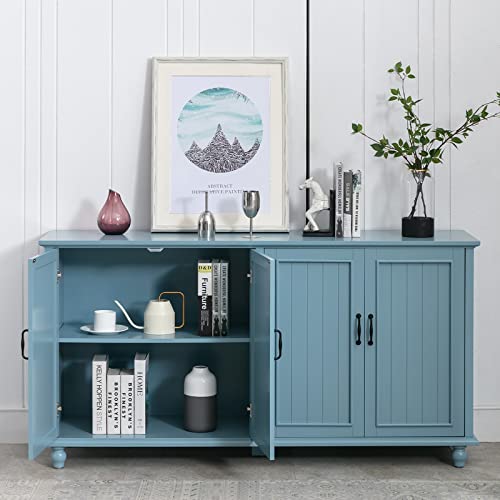 Scurrty-Buffet-Bar-Cabinet-with-Storage-62-Coffee-Bar-Cabinet-Sideboard-Storage-Cabinet-for-Dinning-Room-Kitchen-Living-Room-4-Doors-Blue Scurrty Buffet Bar Cabinet with Storage 62 Coffee Bar Cabinet Sideboard Storage Cabinet for Dinning Room Kitchen Living Room 4 Doors Blue