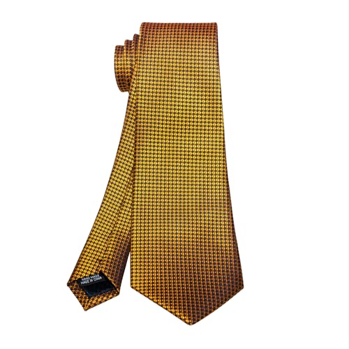 Image of 5PCS Mens Silk Tie, Pocket Square, Cufflinks, Drilled Tie Ring and Lapel Pin Set for Wedding Groom Party