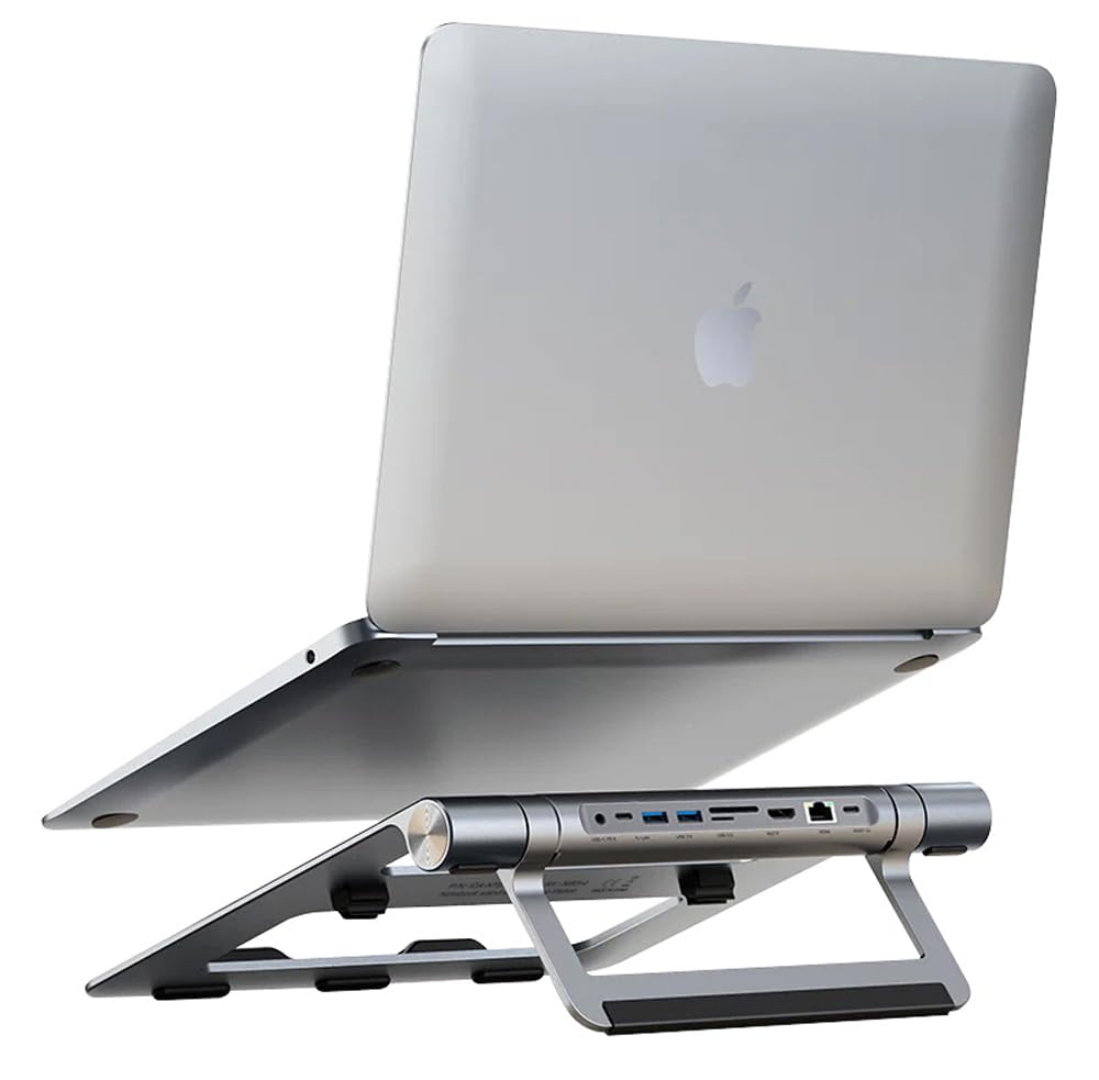 Techly 368314 Docking Station USB-C™ 9 in 1 Hub USB3.2 Stand per Notebook Pieghevole Silver