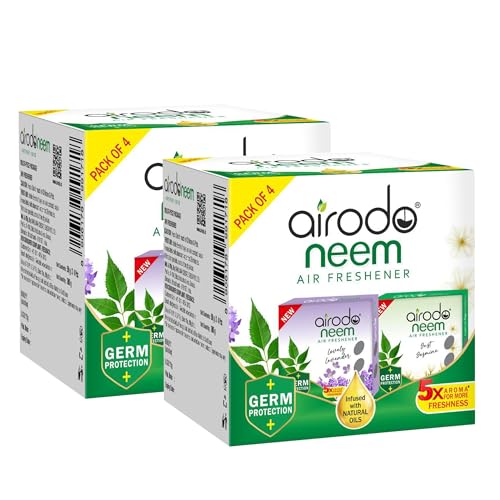 Image of AIRODO Neem Bathroom Air Freshener Assorted Blocks|Mixed Fragrance|30 Days Long Lasting (8 x 50g)