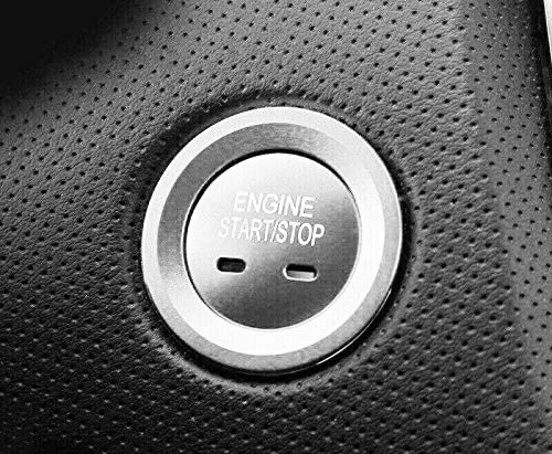 Xotic Tech Aluminum Alloy Engine Start Button,Power Ignition Switch Button Cover Trim & Ring Sticker Compatible With Chevrolet Equinox Tahoe Cruze/Gmc Yukon/Cadillac Cts Xts (Silver) #TOP5