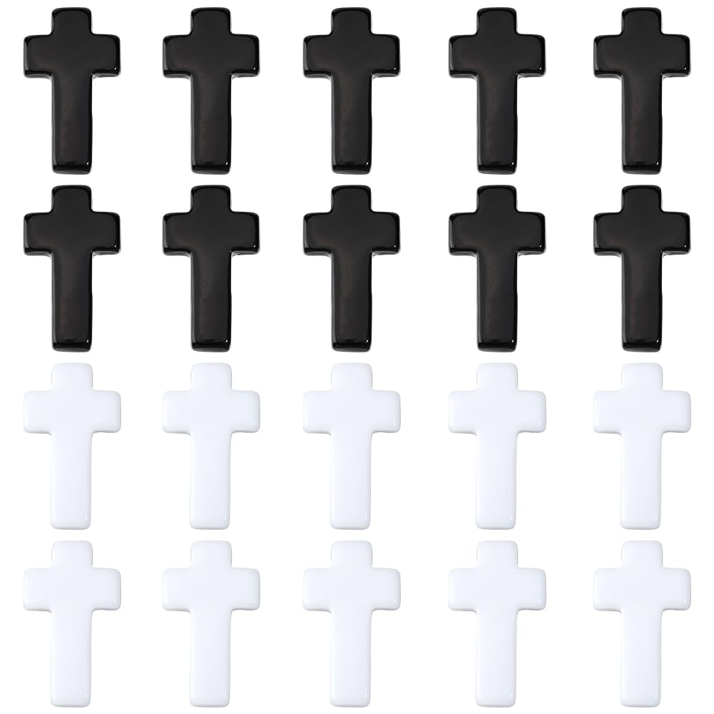 Mini breloques en forme de croix bicolores pour embellissements