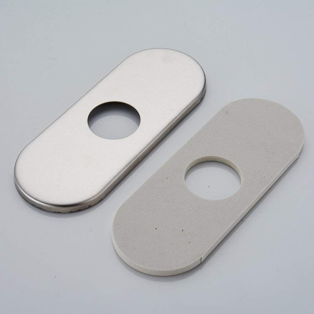 Homevacious 6" Sink Hole Cover Deck Plate for Bathroom Vanity Sink Faucet Escutcheon Brushed Nickel Stainless Steel Faucet Hole Cover Plate