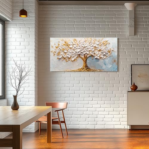 SERIMINO Tree of Life Large Wall Art, Blossom Tree Canvas Paintings, Nature Landscape Abstract Art Prints, Modern Trendy Pictures Wall Decor Living Room Bedroom, Office Art Wall Decoration 24"X48"