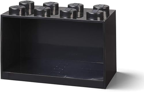 Room Copenhagen, Lego Brick - Estantería apilable o montable, 8 tachuelas, color negro